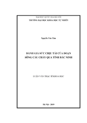 Luận văn thạc sĩ đánh giá sức chịu tải của đoạn sông cầu chảy qua tỉnh bắc ninh