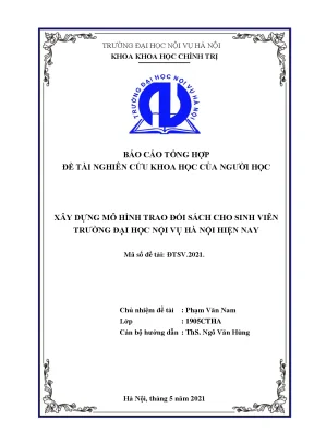 Đề tài xây dựng mô hình trao đổi sách cho sinh viên trường đại học nội vụ hà nội hiện nay