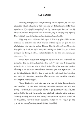 Nghiên cứu đặc điểm các sóng của điện thế kích thích thị giác ở trẻ bình thường và trẻ nhược thị