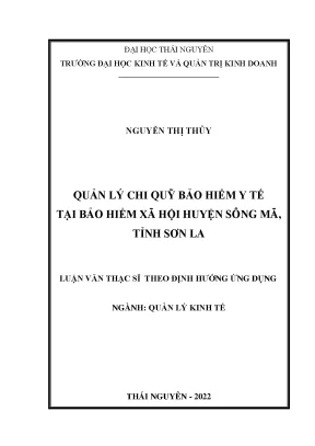 Quản lý chi quỹ bảo hiểm y tế tại bảo hiểm xã hội huyện sông mã tỉnh sơn la