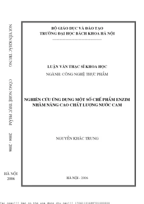 Nghiên ứu ứng dụng một số hế phẩm enzim nhằm nâng ao hất lượng nướ am