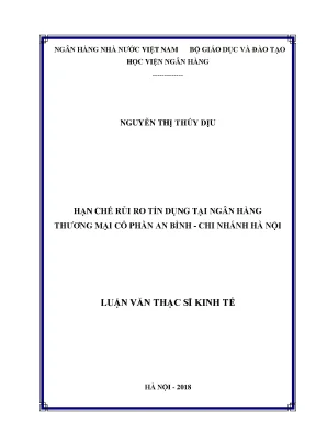 Hạn chế rủi ro tín dụng tại ngân hàng thương mại cổ phần an bình chi nhánh hà nội