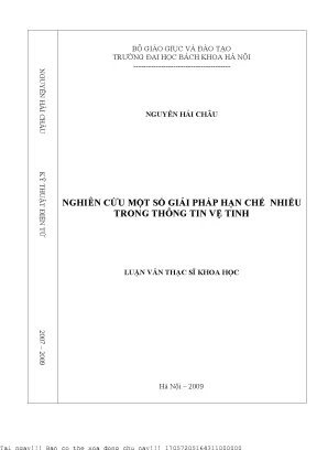 Nghiên ứu một số giải pháp hạn chế nhiễu trong thông tin vệ tinh