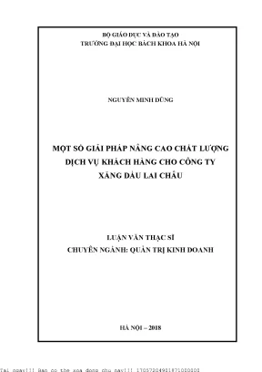 Một số giải pháp nâng ao chất lượng dịch vụ khách hàng cho công ty xăng dầu lai châu