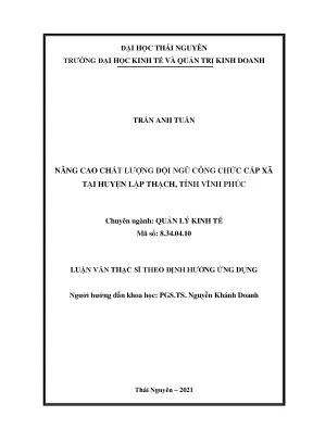 Nâng cao chất lượng đội ngũ công chức cấp xã tại huyện lập thạch tỉnh vĩnh phúc