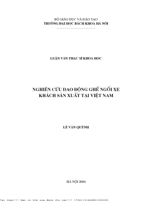 Nghiên ứu dao động ghế ngồi xe kháh sản xuất tại việt nam