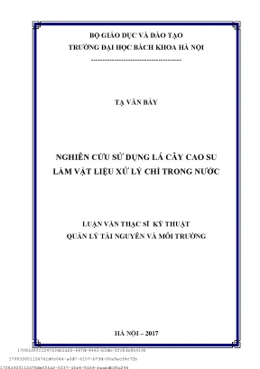 Nghiên ứu sử dụng lá ây ao su làm vật liệu xử lý hì trong nướ