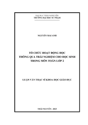 Tổ chức hoạt động học thông qua trải nghiệm cho học sinh trong môn toán lớp 2