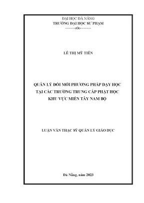 Quản lý đổi mới phương pháp dạy học tại các trường trung cấp phật học khu vực miền tây nam bộ