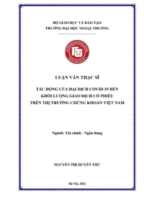 Tác động của đại dịch covid 19 đến khối lượng giao dịch cổ phiếu trên thị trường chứng khoán việt nam