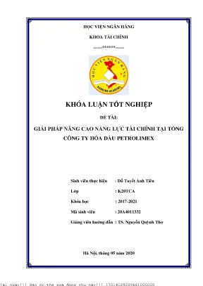 Nâng cao năng lực tài chính tại tổng công ty hóa dầu petrolimex