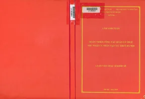 Hoàn thiện công tác quản lý thuế thu nhập cá nhân tại cục thuế hà nội