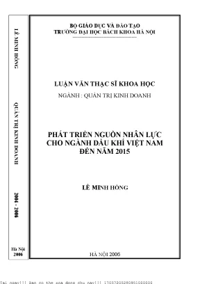 Phát triển nguồn nhân lự ho ngành dầu khí việt nam đến năm 2015