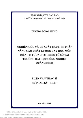 Nghiên ứu và đề xuất á biện pháp nâng ao hất lượng dạy họ môn điện tử tương tự điện tử số tại trường đại họ ông nghiệp quảng ninh