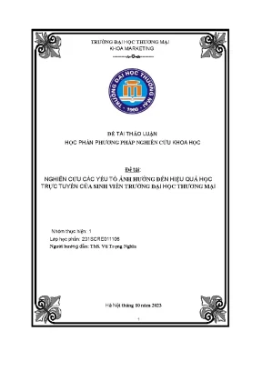 Đề tài nghiên cứu các yếu tố ảnh hưởng đến hiệu quả học trực tuyến của sinh viên trường đại học thương mại