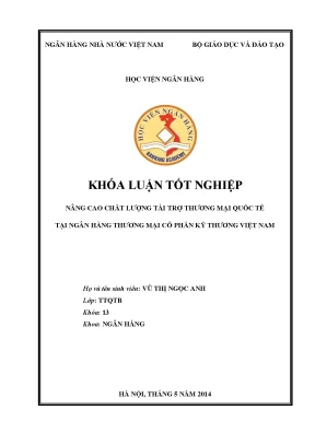 Nâng cao chất lượng tài trợ thương mại quốc tế tại ngân hàng thương mại cổ phần kỹ thương việt nam