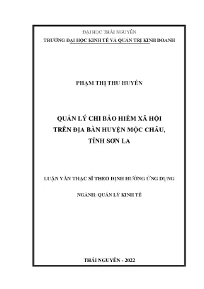 Quản lý chi bhxh trên địa bàn huyện mộc châu tỉnh sơn la