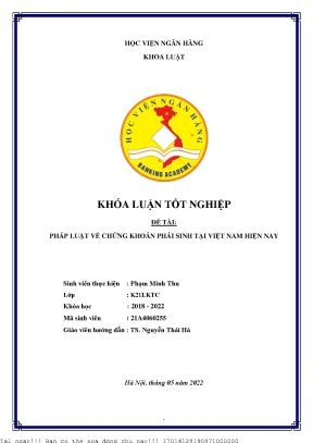 Pháp luật về chứng khoán phái sinh tại việt nam