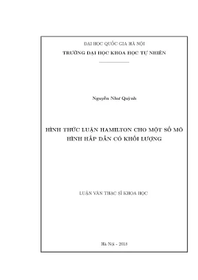Luận văn thạc sĩ hình thức luận hamilton cho một số mô hình hấp dẫn có khối lượng