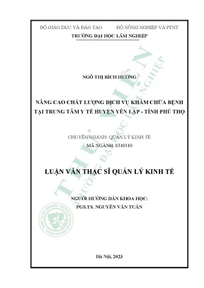 Nâng cao chất lượng dịch vụ khám chữa bệnh tại trung tâm y tế huyện yên lập tỉnh phú thọ