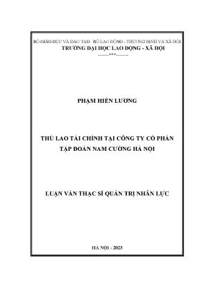 Thù lao tài chính tại công ty cổ phần tập đoàn nam cường hà nội