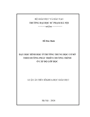 Dạy học hình học ở trường thcs theo hướng phát triển chương trình ở cấp độ lớp học