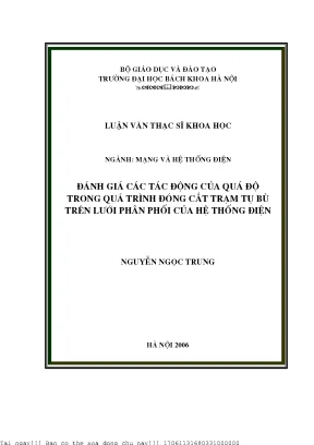 Đánh giá á tá động ủa quá độ trong quá trình đóng ắt trạm tụ bù trên lưới phân phối ủa hệ thống điện