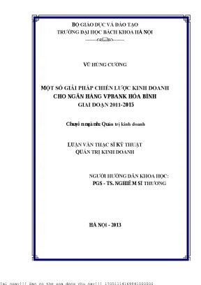Một số giải pháp hiến lược kinh doanh cho ngân hàng vpbank hòa bình giai đoạn 2011 2015