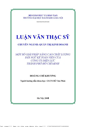 Một số giải pháp nâng ao chất lượng đội ngũ kế toán viên của công ty điện lực thành phố hồ chí minh