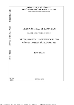 Xây dựng hiến lượ kinh doanh ho công ty ổ phần xây lắp dầu khí