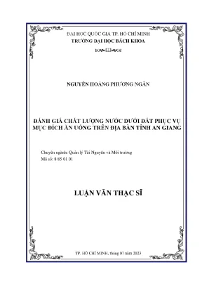 Đánh giá chất lượng nước dưới đất phục vụ mục đích ăn uống trên địa bàn tỉnh an giang