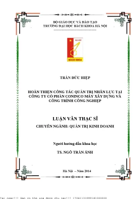 Hoàn thiện ông tá quản trị nhân lự tại công ty ổ phần onino máy xây dựng và ông trình ông nghiệp