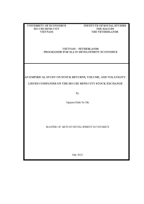 Luận văn thạc sĩ an empirical study on stock returns volume and volatility listed companies on the ho chi minh city stock exchange stock exchange