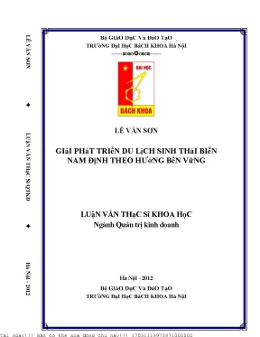 Giải pháp phát triển du lịh sinh thái biển nam định theo hướng bền vững