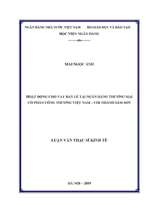 Hoạt động cho vay bán lẻ tại ngân hàng thương mại cổ phần công thương việt nam chi nhánh sầm sơn