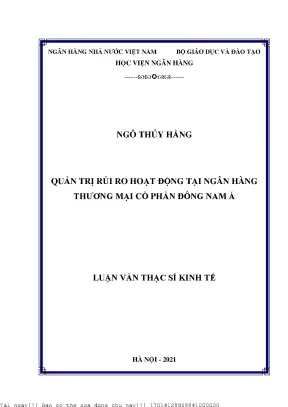 Quản trị rủi ro hoạt động tại ngân hàng thương mại cổ phần đông nam á