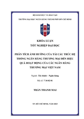 Phân tích ảnh hưởng của tái cấu trúc hệ thống ngân hàng thương mại đến hiệu quả hoạt động của các ngân hàng thương mại việt nam