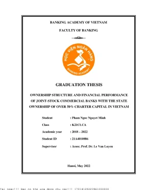 Ownership structure and financial performance of joint stock commercial banks with the state ownership of over 50 charter capital in vietnam