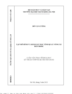 Lập mô hình và khảo sát đặ tính quay vòng xe bân moo