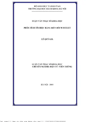 Phân tíh tín hiệu bằng biến đổi wavelet