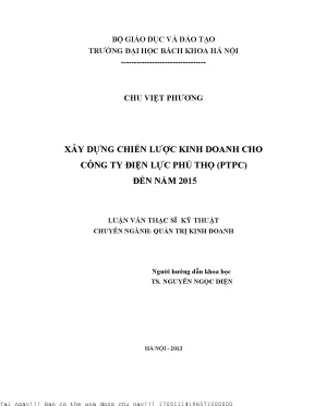 Xây dựng hiến lược kinh doanh cho công ty điện lực phú thọ ptpc đến năm 2015