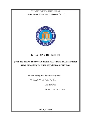 Quản trị rủi ro trong quy trình nhận hàng hóa xuất nhập khẩu của công ty tnhh nguyên đăng việt nam