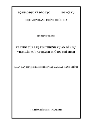 Vai trò của luật sư trong vụ án dân sự việc dân sự tại thành phố hồ chí minh