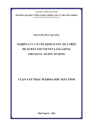 Nghiên cứu cơ chế định tuyến dựa trên hệ số kết nối với nút láng giêng cho mạng ad học di động