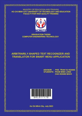 Arbitrarily shaped text recognizer and translator for smart menu application