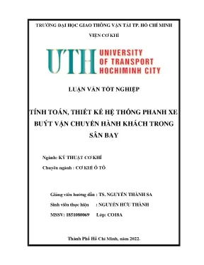 Tính toán thiết kế hệ thống phanh xe buýt vận chuyển hành khách trong sân bay