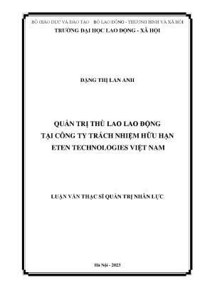 Quản trị thù lao lao động tại công ty tnhh eten technologies việt nam