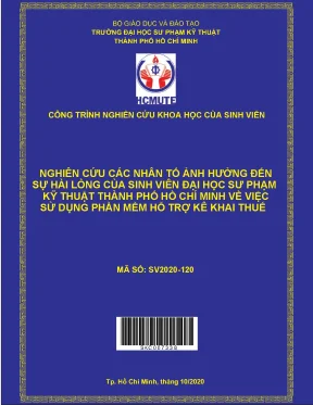 Đề tài nghiên cứu các nhân tố ảnh hưởng đến sự hài lòng của sinh viên đại học sư phạm kỹ thuật thành phố hồ chí minh về việc sử dụng phần mềm hỗ trợ kê khai thuế