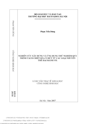 Nghiên ứu xây dựng và ứng dụng thử nghiệm quy trình táh hiết rna virút từ á loại nhuyễn thể hai mảnh vỏ