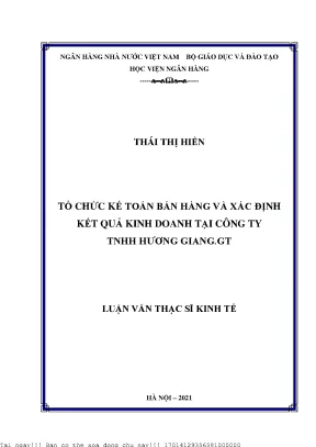 Tổ chức kế toán bán hàng và xác định kết quả kinh doanh tại công ty tnh hương giang gt
